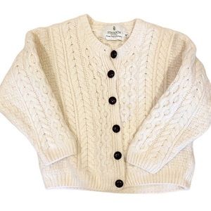 Standún Irish Fisherman Cardigan Sweater 100%Merino Wool